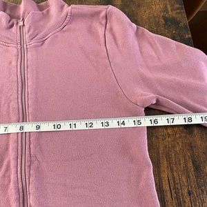 Fabletics Pink Fitted Ribbed Zip Up
